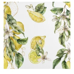 Carta da Parati ad Acquerello con Limoni della Costiera Amalfitana