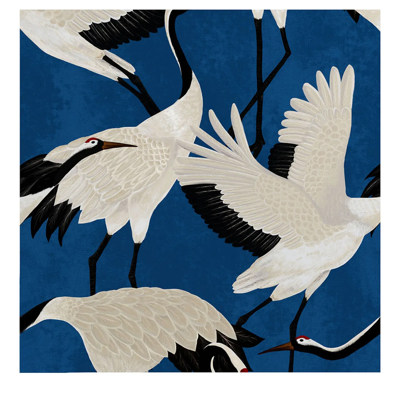 Carta da Parati Blu Chinoiserie Asiatica
