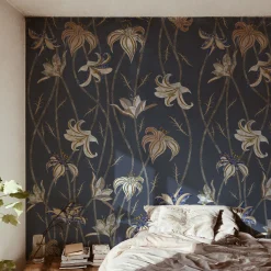 Carta da parati Fiori Blu Ardesia