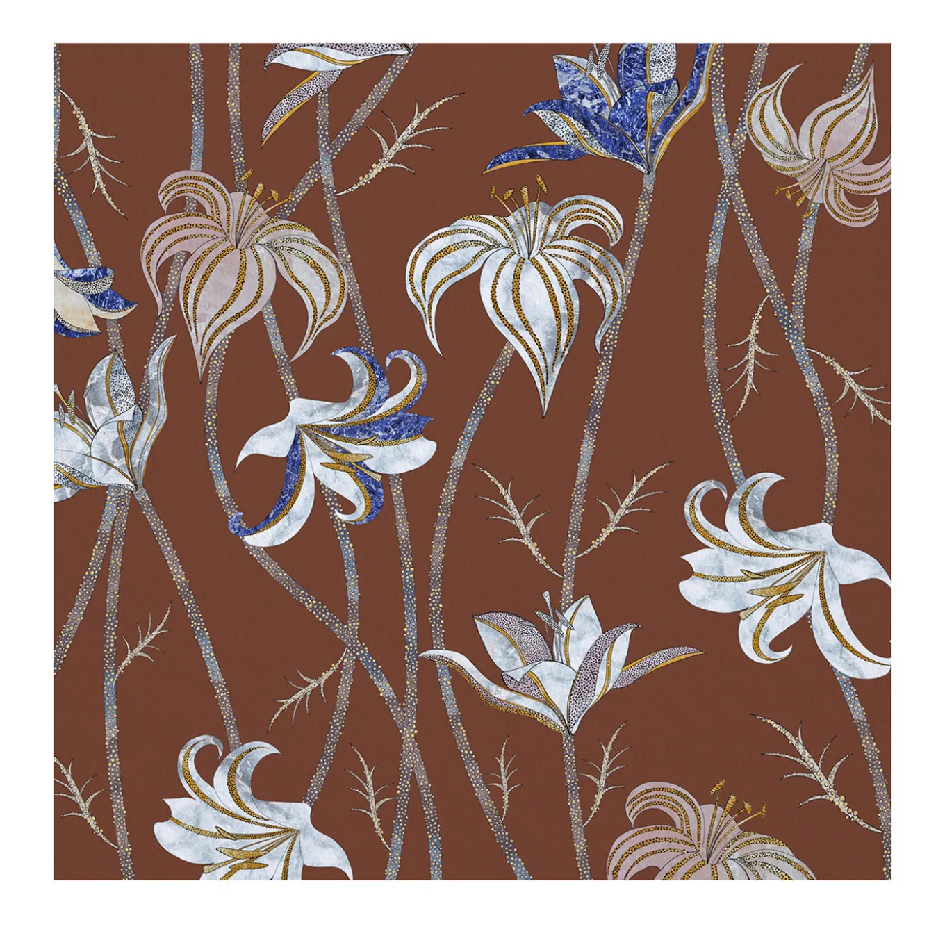Carta da parati Fiori Terracotta di Marika Tardio