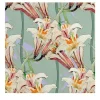 Carta da Parati Floreale in Stile Art Nouveau con Gigli Rosa