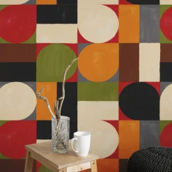 Carta da Parati Geometrica Mid-Century Modern