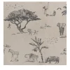 Carta da Parati Safari Beige con Animali Selvatici