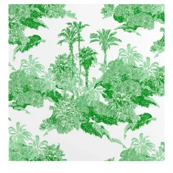 Carta da Parati Toile de Jouy Tropicale Verde