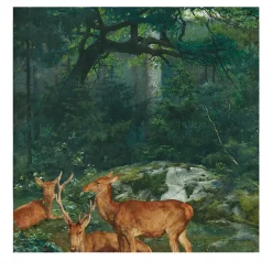 Carta da parati vintage con cervi della foresta