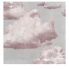 Carta da Parati Vintage con Nuvole Rosa