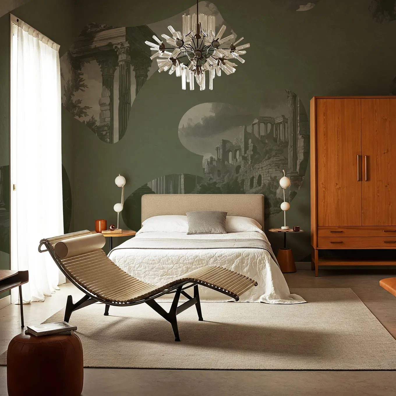 Carta da parati Whispers of Forgotten Past Sage Green Edition di Magnus Gjoen