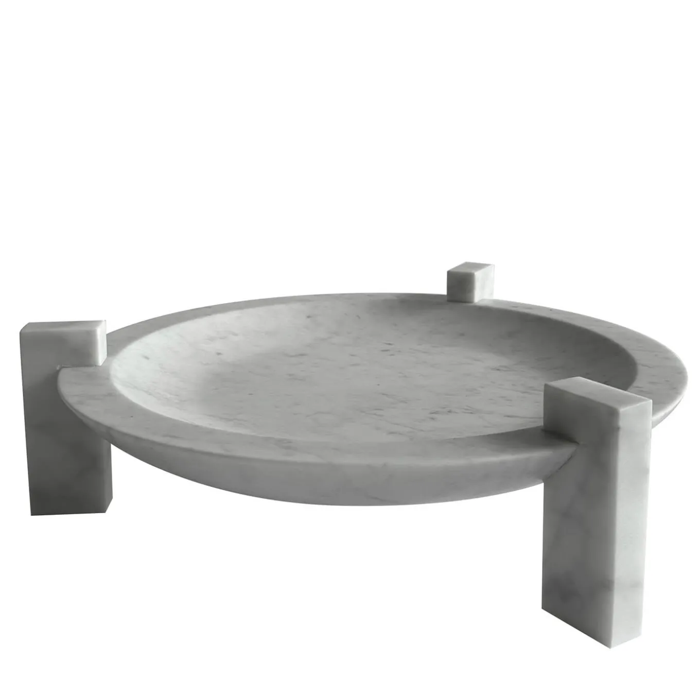 Centrotavola Block Stand Basso in Marmo di Carrara