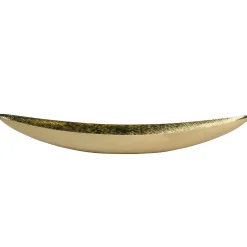 Centrotavola Canoa in ottone dorato e martellato