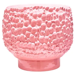 Centrotavola in Ceramica Onda Rosa Cipria Lucido