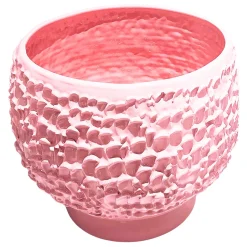 Centrotavola in Ceramica Onda Rosa Cipria Lucido