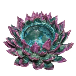 Centrotavola in ceramica viola e blu Ninfea
