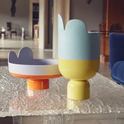 Centrotavola in Ceramica Lilla e Arancione Petali di Luca Binaglia