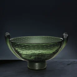 Centrotavola in vetro di Murano verde