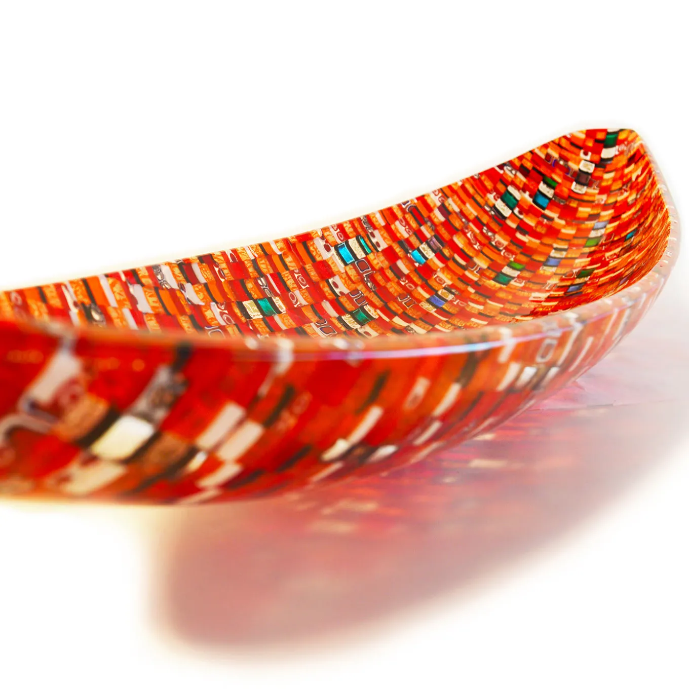 Centrotavola in vetro di Murano rosso Gondola Sunshine di Andrea Orso