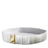 Centrotavola Ninfea low Bianco con inserto dorato