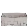 Cesta piccola Bottega in pelle grigio chiaro luna
