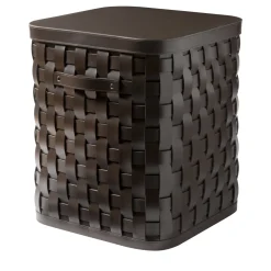 Cestino alto quadrato Demetra Brown con coperchio