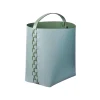 Cestino Helena in pelle Sky Blue e Eucalyptus