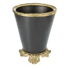 Cestino in ottone scuro con base ornata