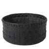 Cestino intrecciato cilindrico grande nero di Oscar Maschera