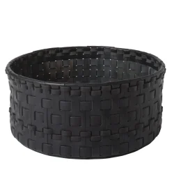 Cestino intrecciato cilindrico grande nero di Oscar Maschera