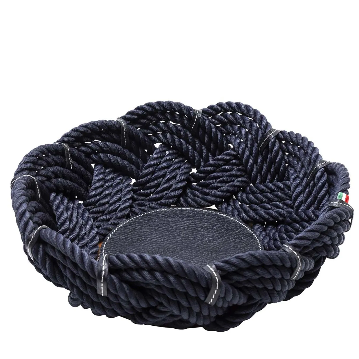 Cesto rotondo di corda blu grande