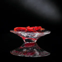 Ciotola rotonda con geco rosso