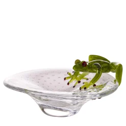 Ciotola rotonda con rana verde