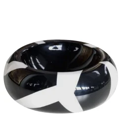 Ciotola rotonda Deco in bianco e nero