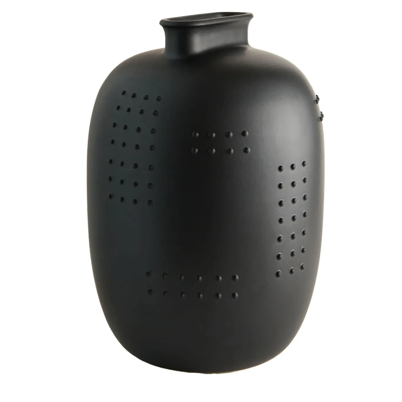 Code Black Vaso in ceramica a pois neri di Arik Levy