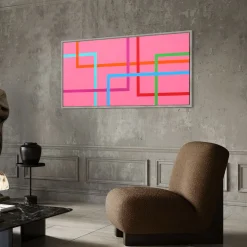Color Spaces In Fondo è Rosa Pittura acrilica su tela