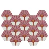 Composizione di Piastrelle Esagonali Rosa Janis con Motivo Floreale