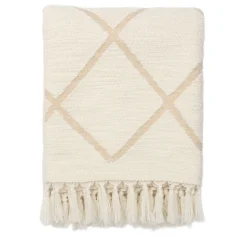 Coperta beige a motivi geometrici
