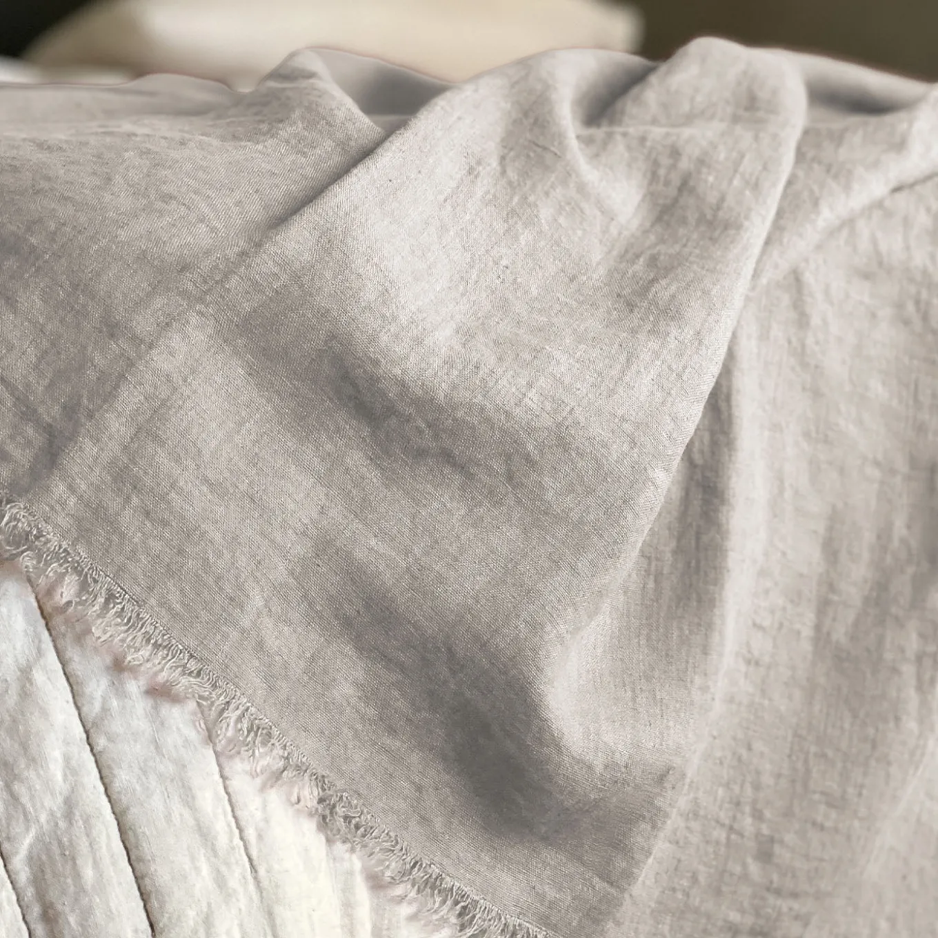 Coperta Canvas in lino beige