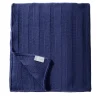Coperta di cashmere blu grande a punto briaco #2