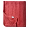 Coperta di cashmere piccola in corallo a punto brioche