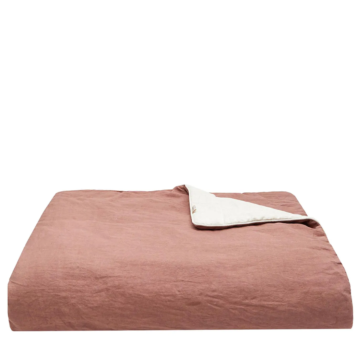 Coperta di lino rosa vintage con profili