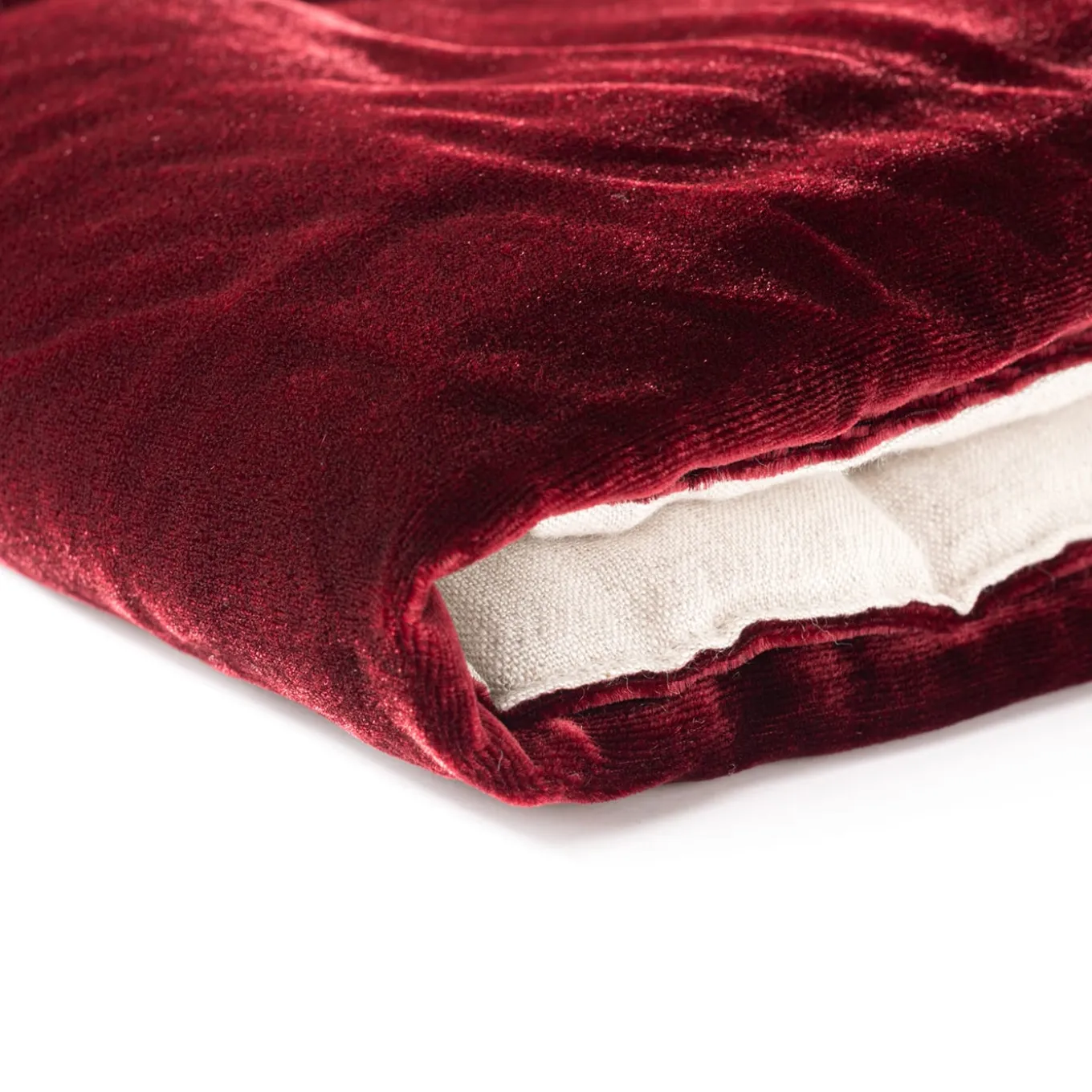 Coperta di velluto rosso e lino