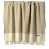 Coperta Hela con frange sabbia e beige