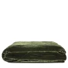 Coperta in lino e velluto verde