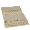 Coperta piccola beige con frange Defilé