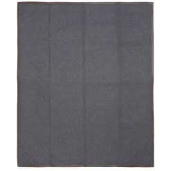 Coperta piccola grigia con orlo in pelle Salon