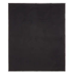 Coperta piccola nera con orlo in pelle Salon