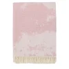 Coperta rosa con frange effetto gesso