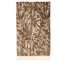 Coperta Struggimento con frange e motivi botanici