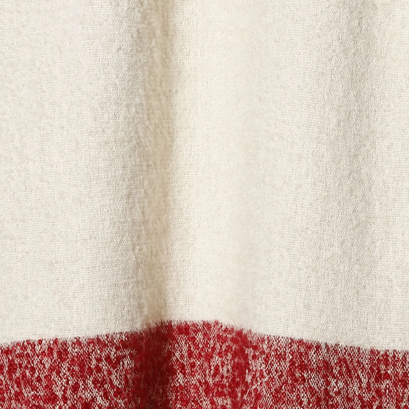 Coperta Tela con frange in cotone e mohair bicolore