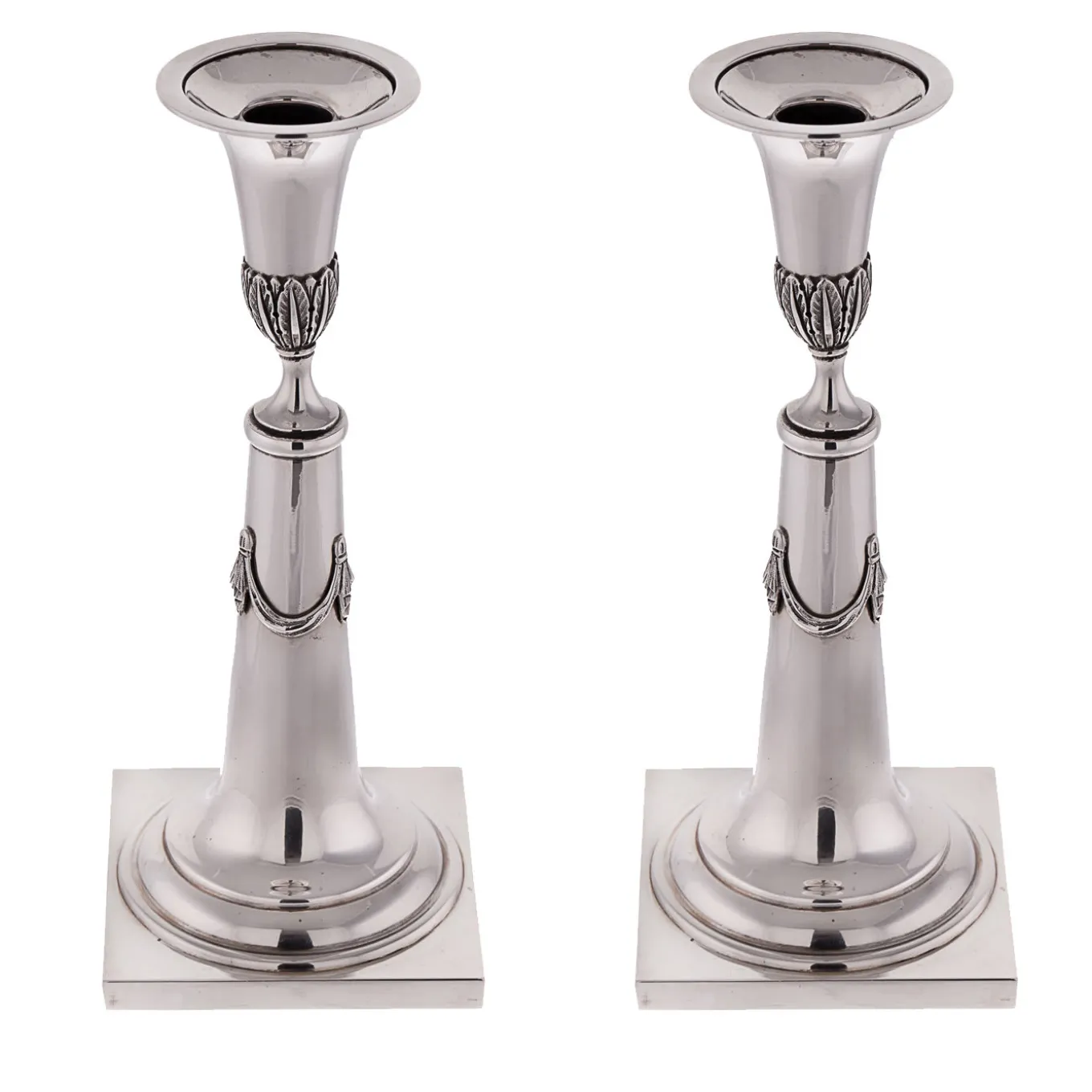 Coppia di candelabri in argento sterling del 1860