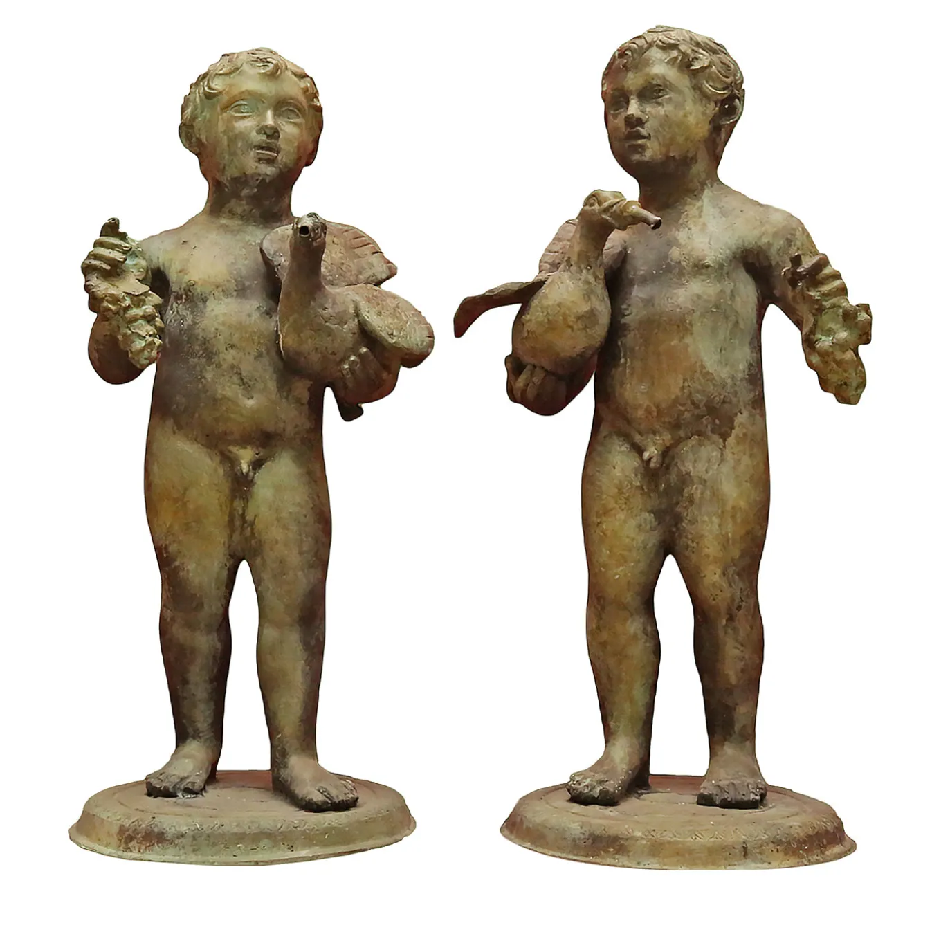 Coppia di sculture Cherubini in bronzo