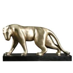 Coppia di sculture Pantere grandi in bronzo